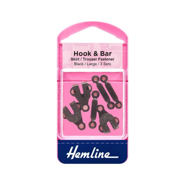 Hemline Hook and Bar Trouser Large Black 3 Sets